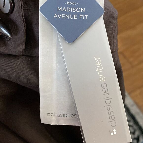 Classiques Entier Boot Cut Brown Pant Madison Avenue Fit NWT - Picture 11 of 12